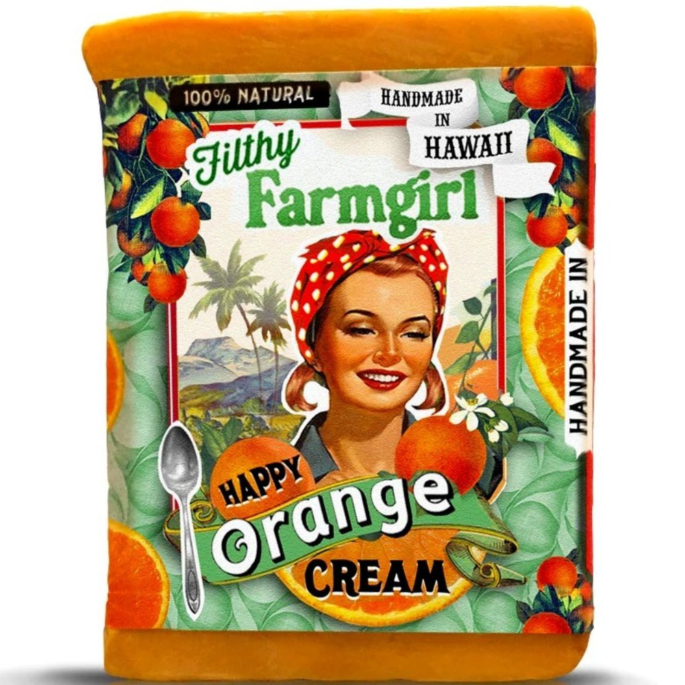 100% Natural Organic Soap. Happy Orange Cream. Handmade in Hawaii. 2oz.